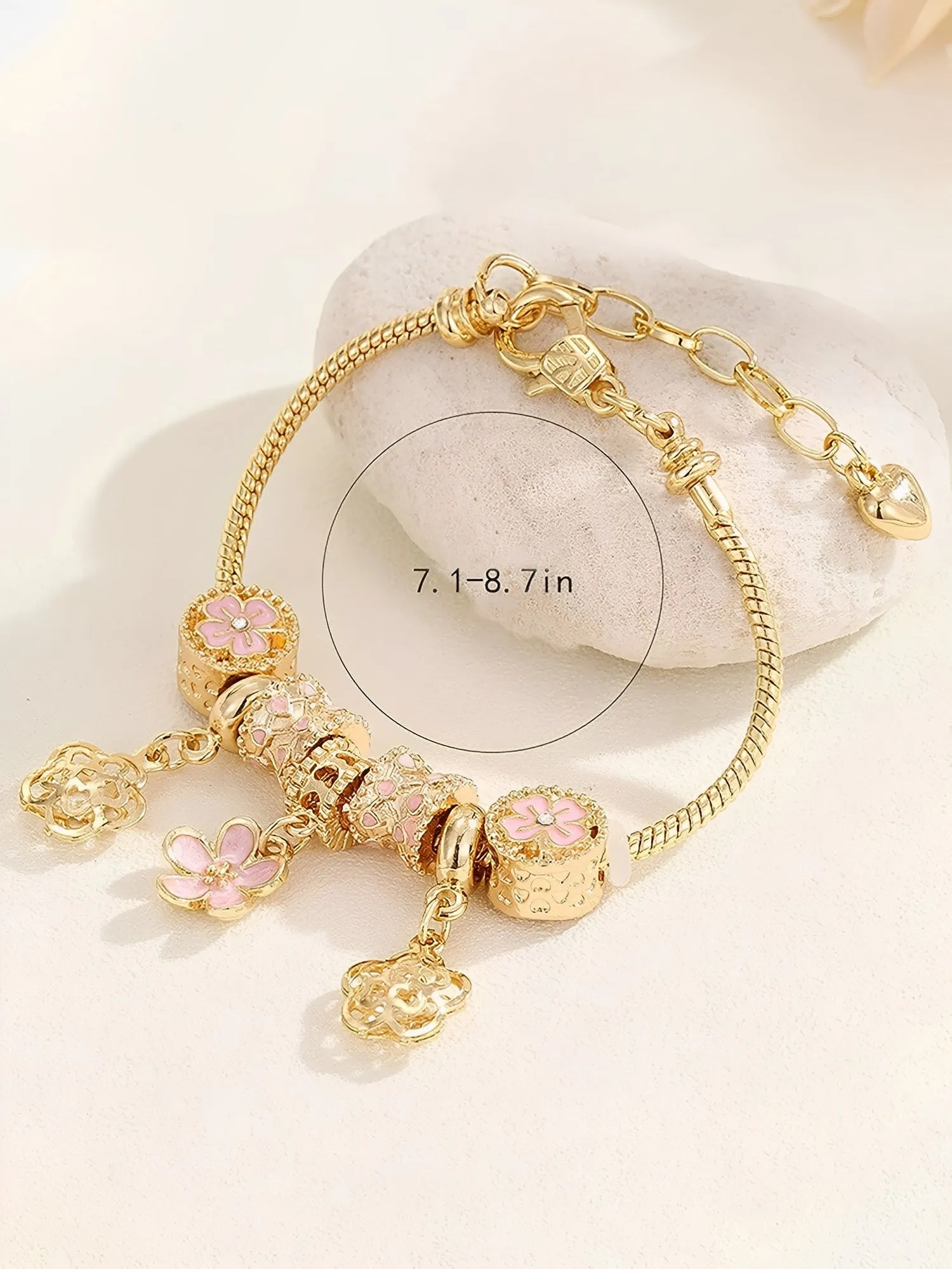 Flower Metal Pendant Chain Bracelet sold by Allegra K product image thumbnail 4