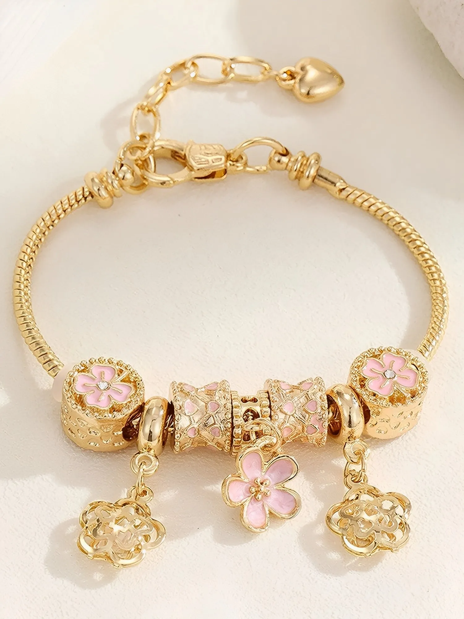 Flower Metal Pendant Chain Bracelet sold by Allegra K product image thumbnail 2