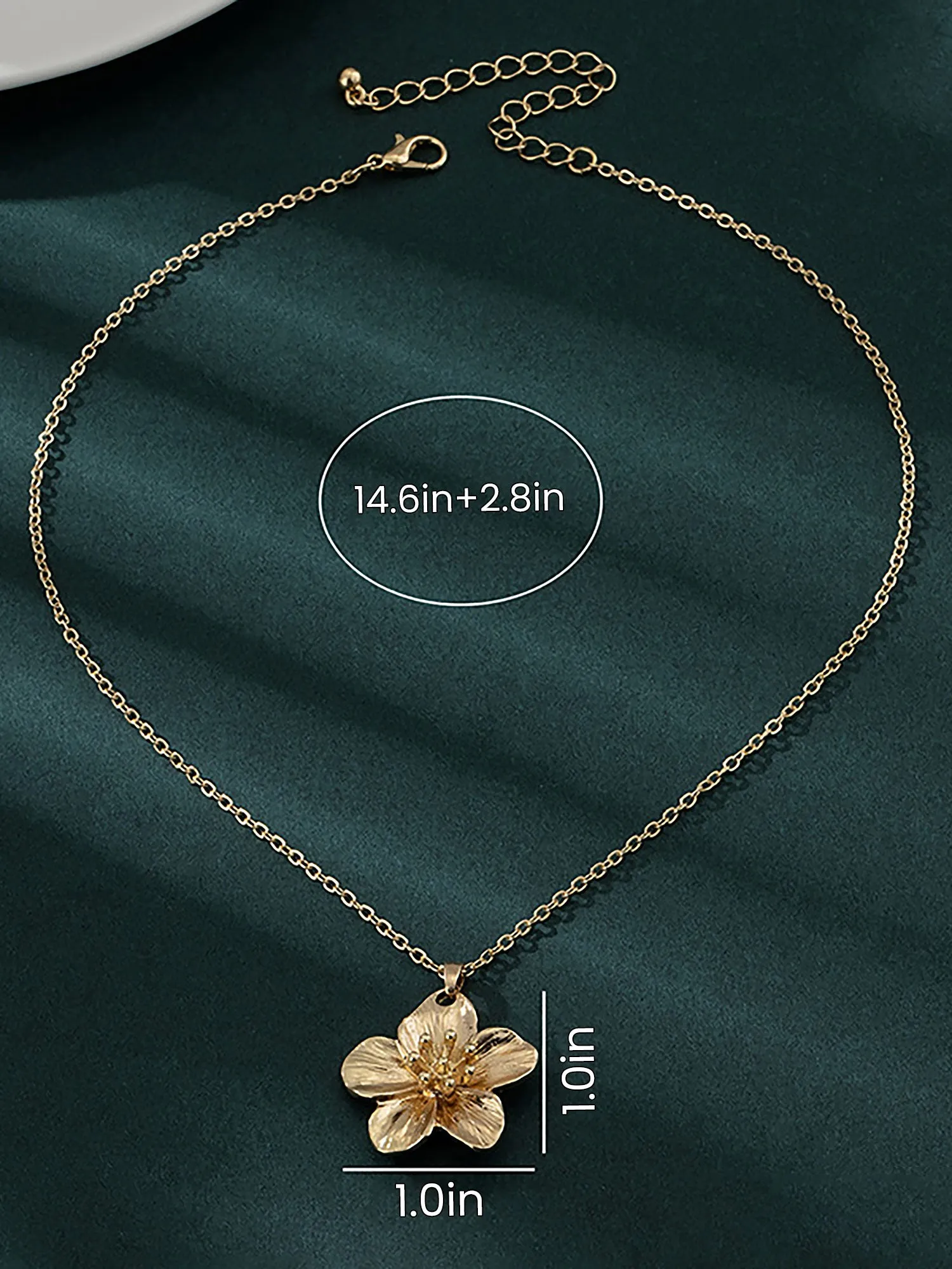 Alloy Gold Color Flower Pendant Necklace sold by Allegra K product image thumbnail 5