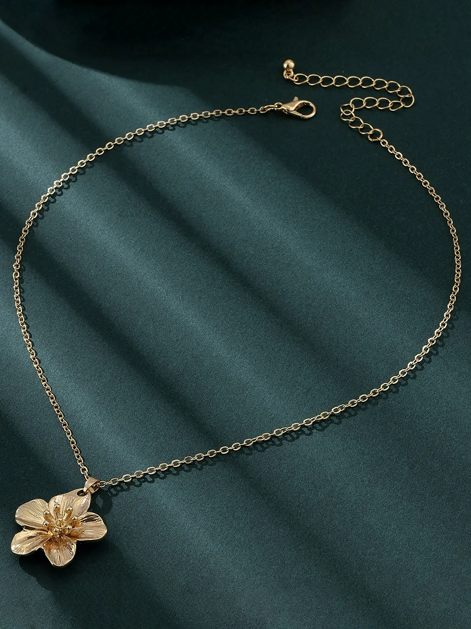 Alloy Gold Color Flower Pendant Necklace sold by Allegra K product image thumbnail 2