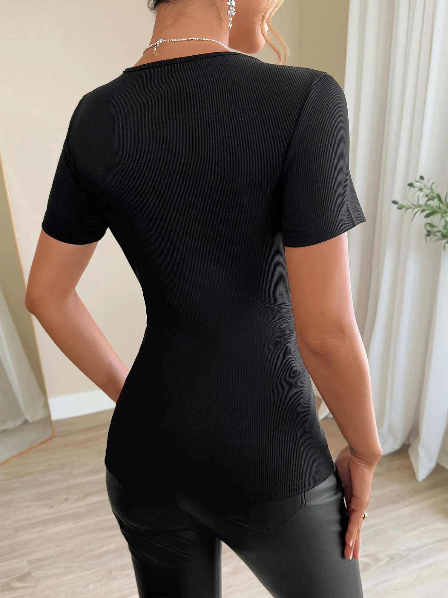 Lace Patchwork Rhinestone Decor Casual Blouse sold by Allegra K product image thumbnail 5