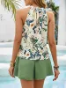 2 Pieces Floral Halter Sleeveless Top & Solid Color Shorts Set sold by Allegra K