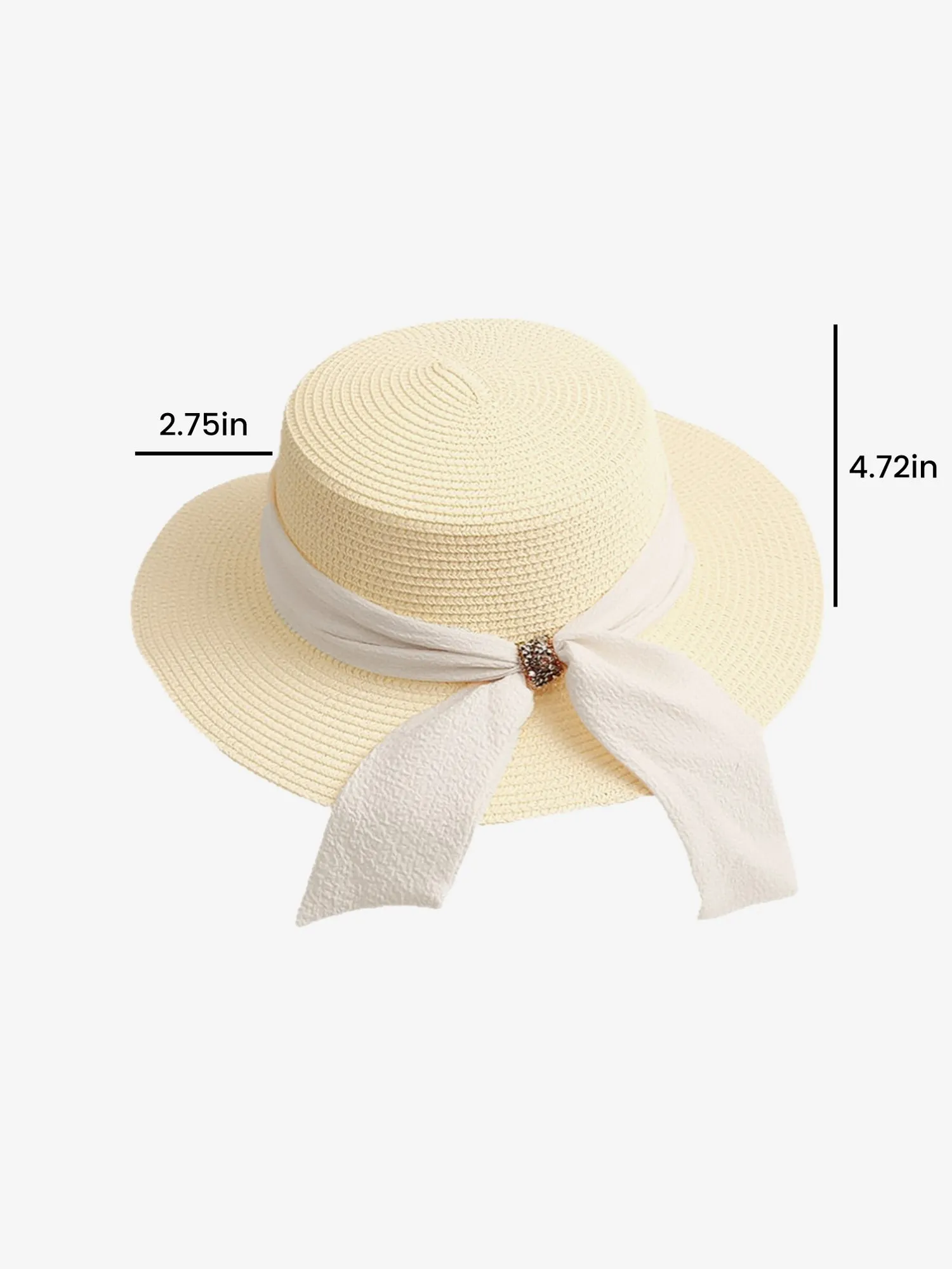 Bohemian Style Bow Knot Straw Hat sold by Allegra K product image thumbnail 5