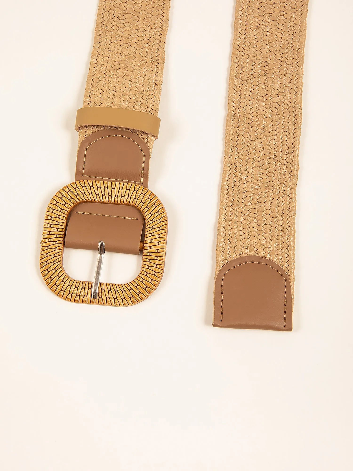Bohemian Straw Woven Round Buckle Belt sold by Allegra K product image thumbnail 3