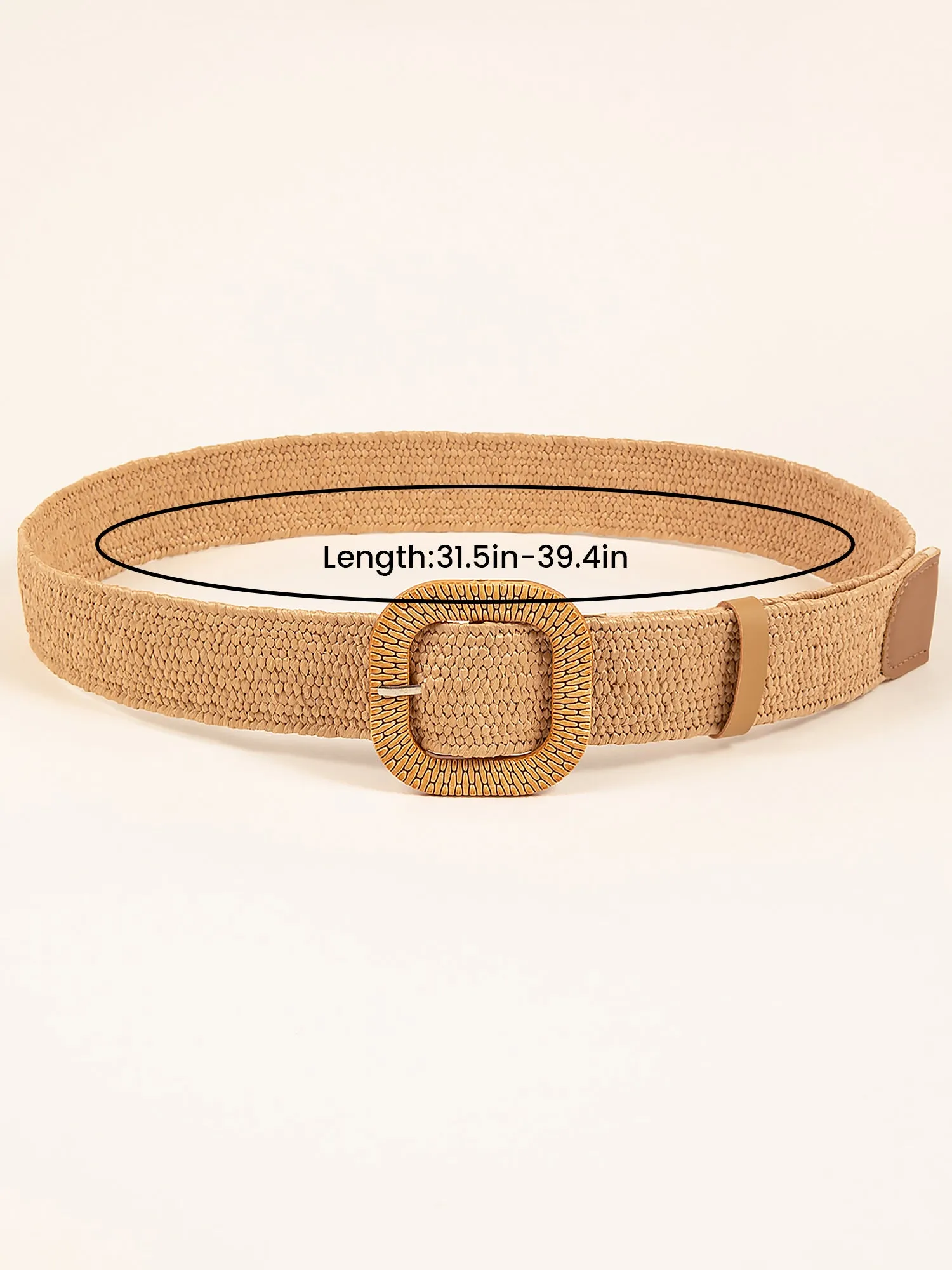 Bohemian Straw Woven Round Buckle Belt sold by Allegra K product image thumbnail 5