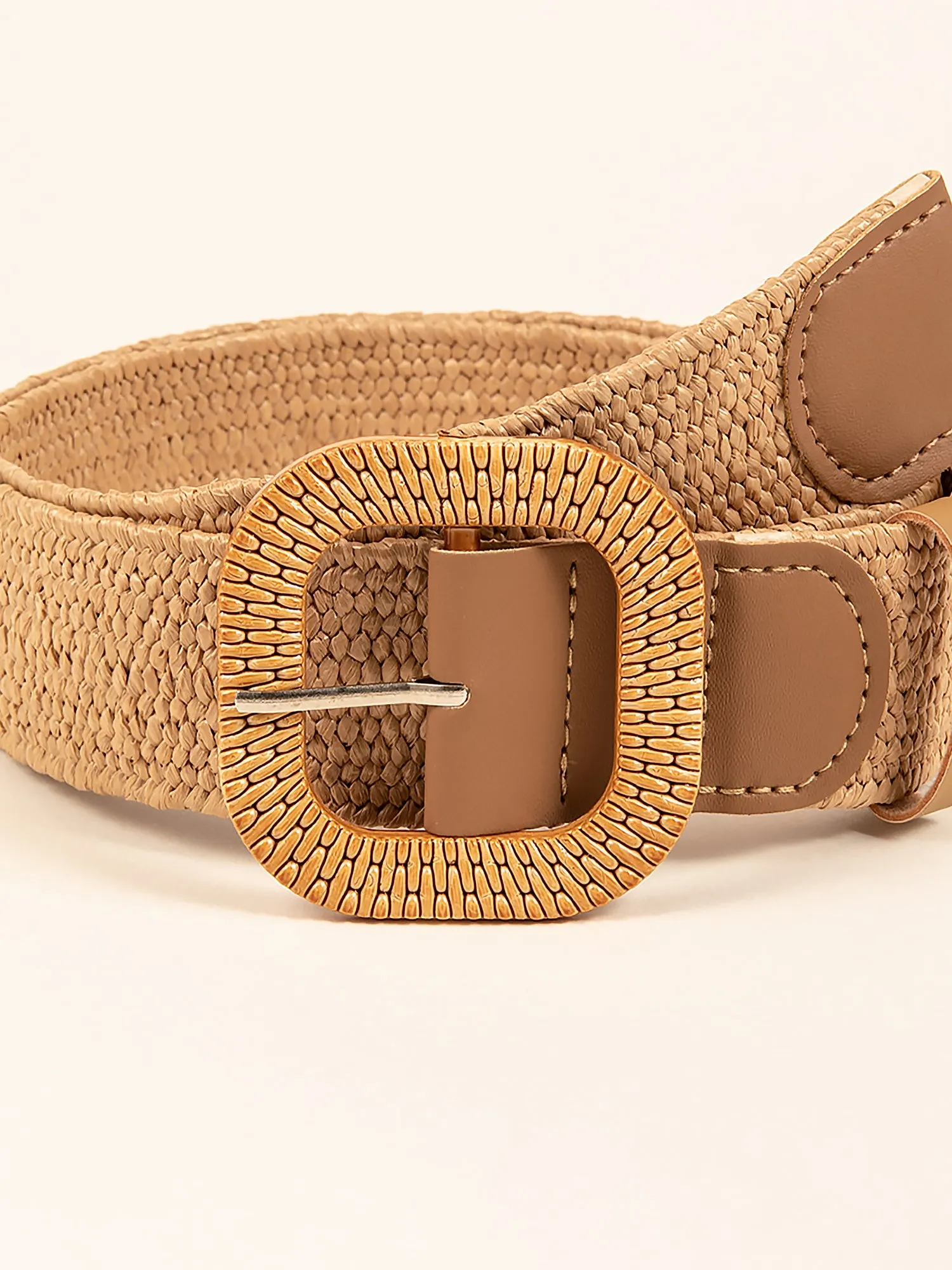 Bohemian Straw Woven Round Buckle Belt sold by Allegra K product image thumbnail 4