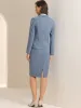 2 Pieces Long Sleeve Blazer & Pencil Skirt Suit Set sold by Allegra K