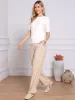 Short Sleeve Crew Neck Knit Casual Sweater Top sold by Allegra K