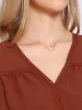 V Neck Long Sleeves Lace Trim Casual Blouse sold by Allegra K