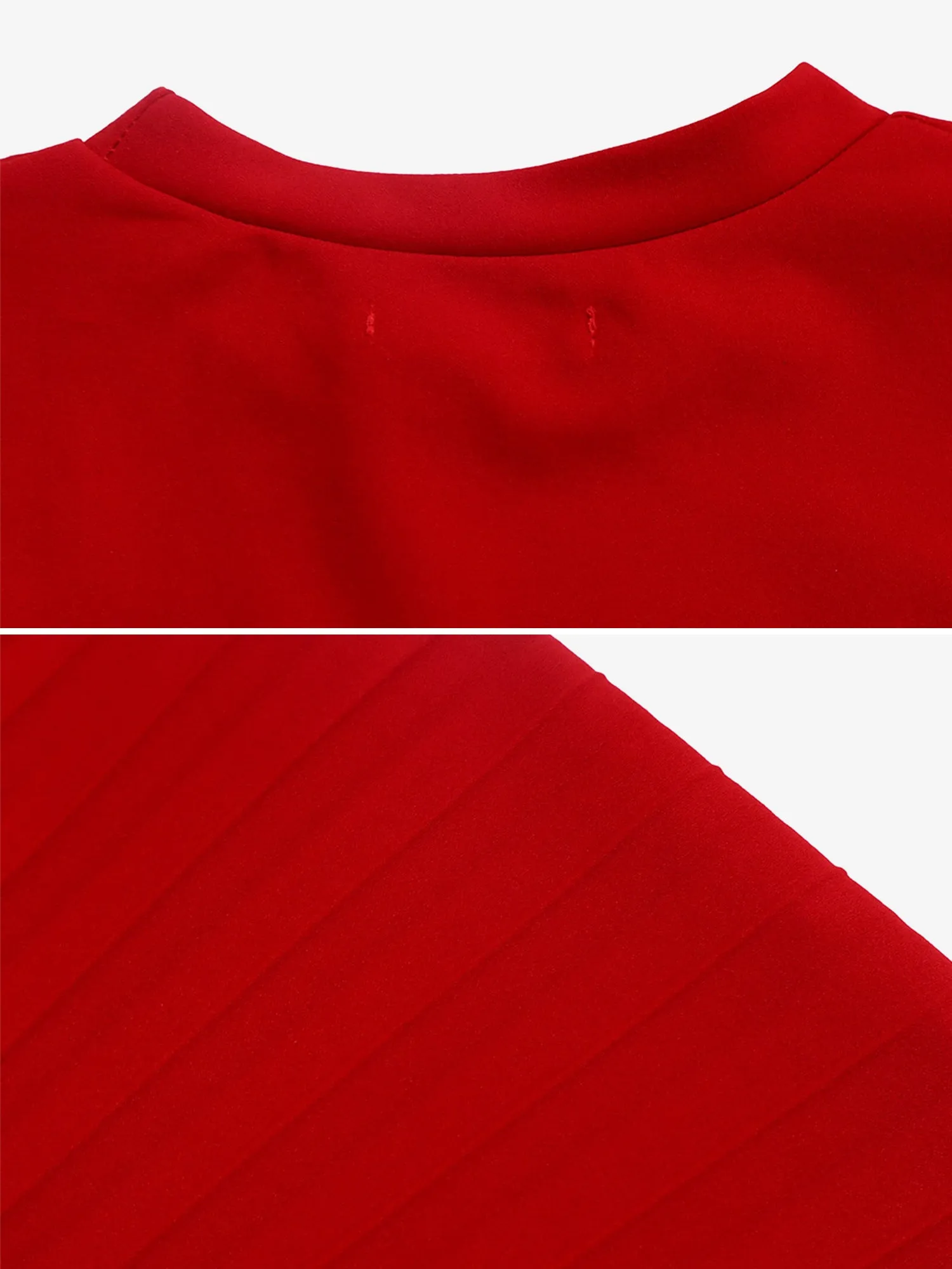 Solid Color Pleated Button Decor Belted Dress sold by Allegra K product image thumbnail 5