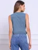 Sleeveless Button V Neck Jean Waistcoat Denim Vest sold by Allegra K