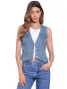 Sleeveless Button V Neck Jean Waistcoat Denim Vest sold by Allegra K