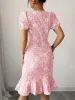 Flattering Slim Fit Flower Textured Puff Sleeves Bodycon Midi Dress sold by Allegra K