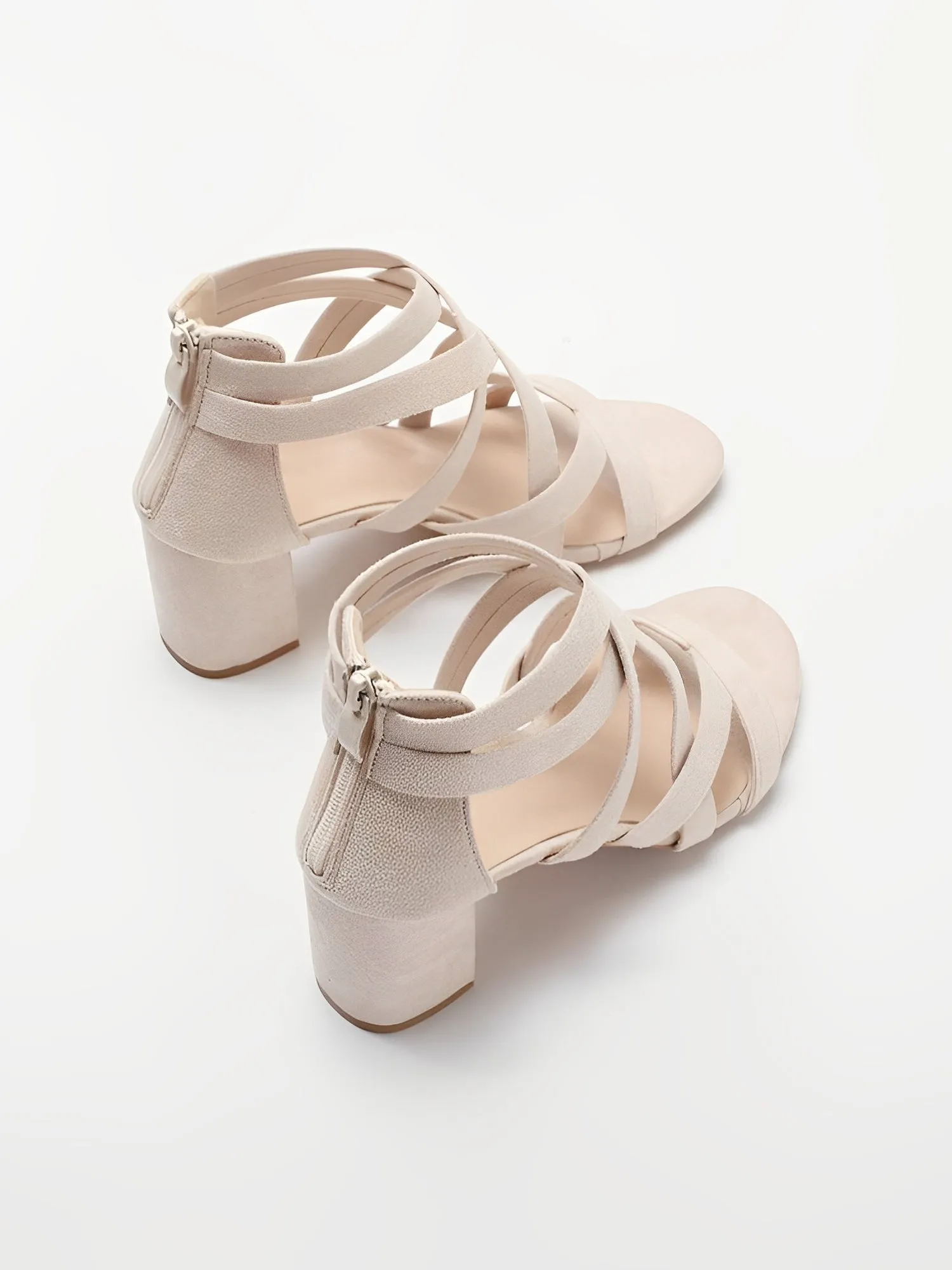Criss Cross Faux Suede Chunky Heel Sandals sold by Allegra K product image thumbnail 3