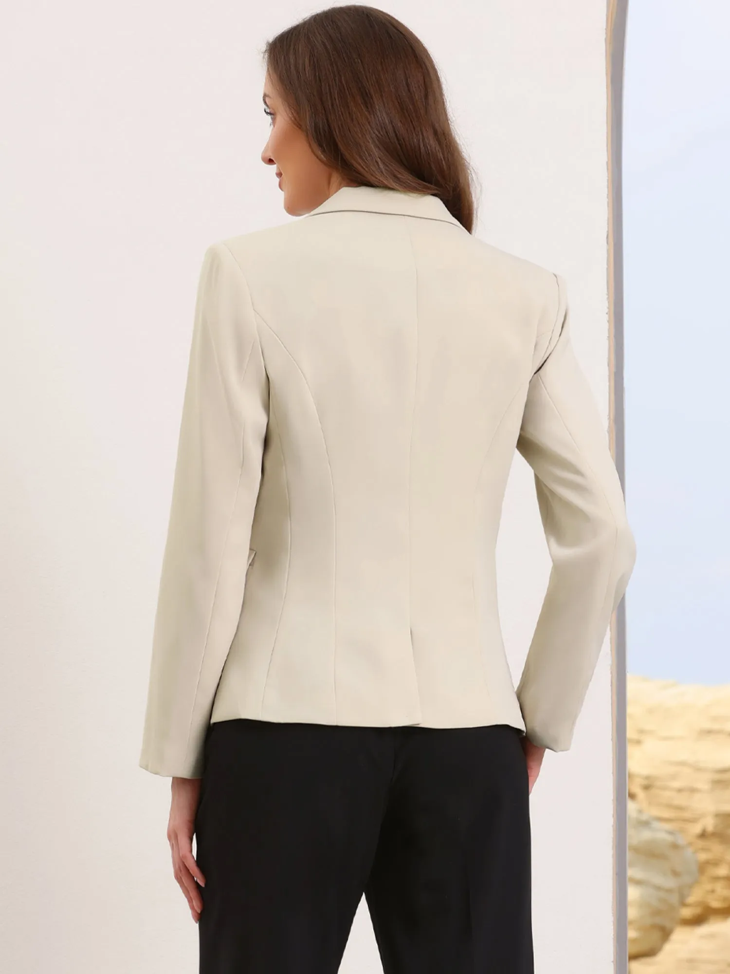Long Sleeve One Button Business Casual Blazer sold by Allegra K product image thumbnail 2