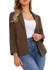 Notched Lapel Pocketed Long Sleeve Blazer sold by Allegra K