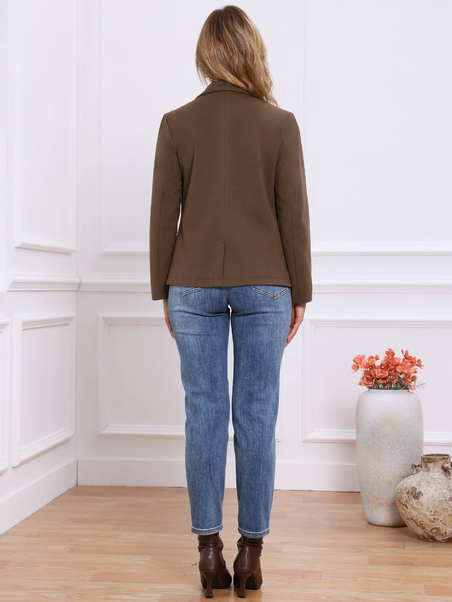 Notched Lapel Pocketed Long Sleeve Blazer sold by Allegra K product image thumbnail 2