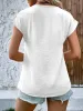 V Neck Button Solid Color Bat Sleeve Casual Blouse sold by Allegra K