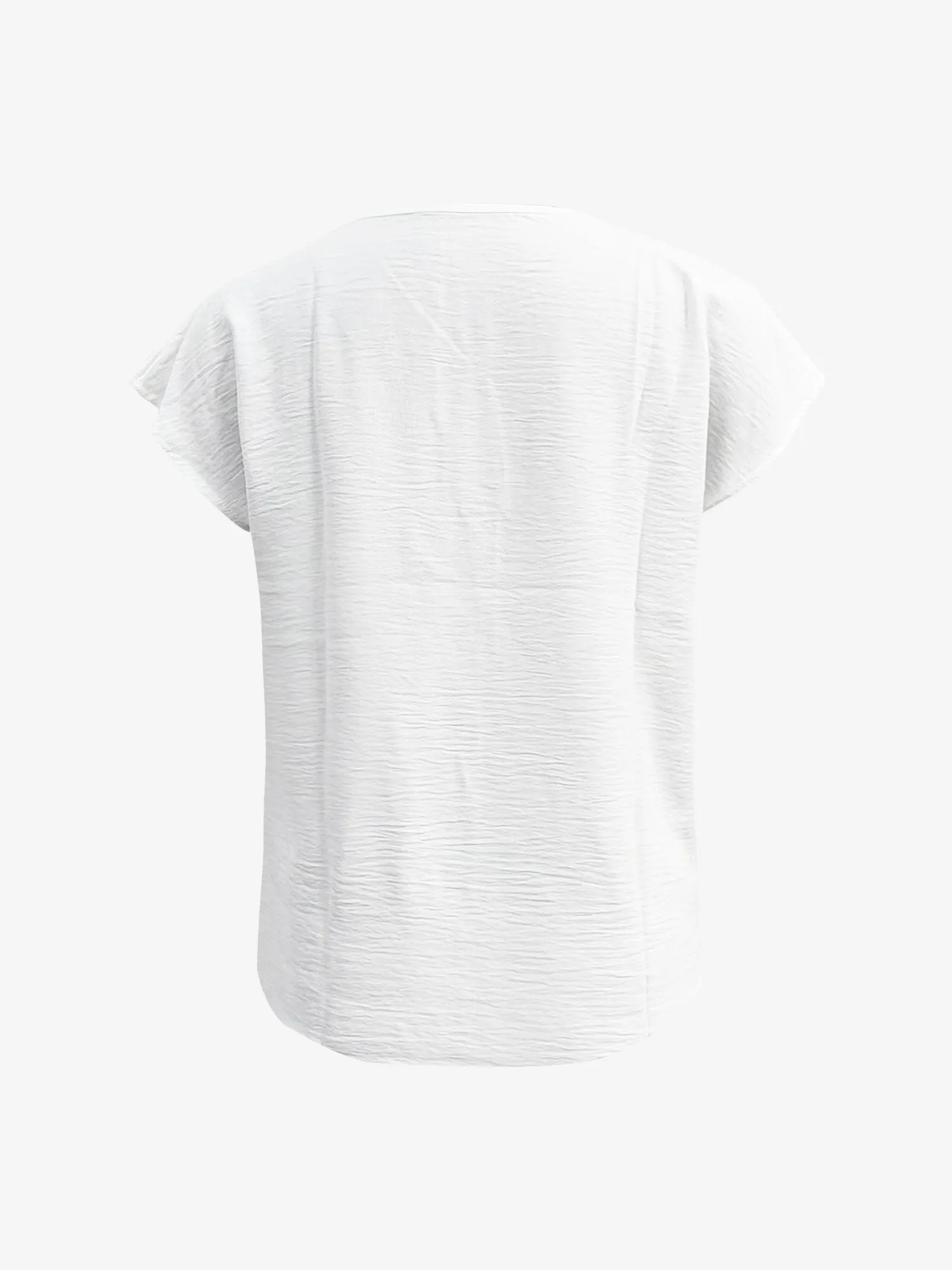 V Neck Button Solid Color Bat Sleeve Casual Blouse sold by Allegra K product image thumbnail 5