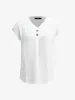 V Neck Button Solid Color Bat Sleeve Casual Blouse sold by Allegra K