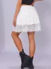 Lace Mini Y2K Ruffle Elastic Waist Tiered A-Line Skirt sold by Allegra K
