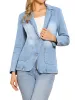 Notched Lapel Button Down Pocketed Denim Jean Jacket sold by Allegra K