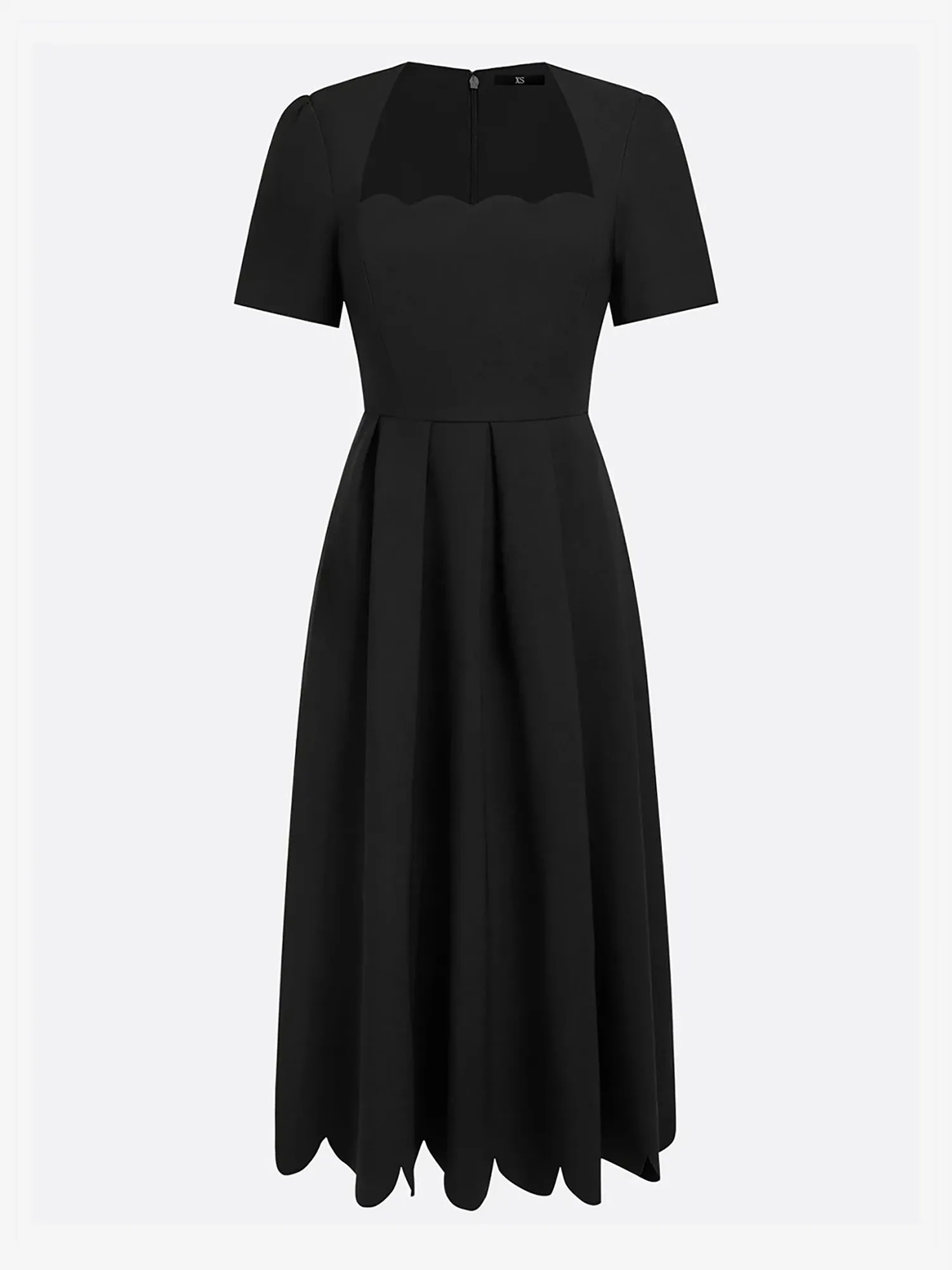 Solid Color Short Sleeves Midi A-Line Dress sold by Allegra K product image thumbnail 2