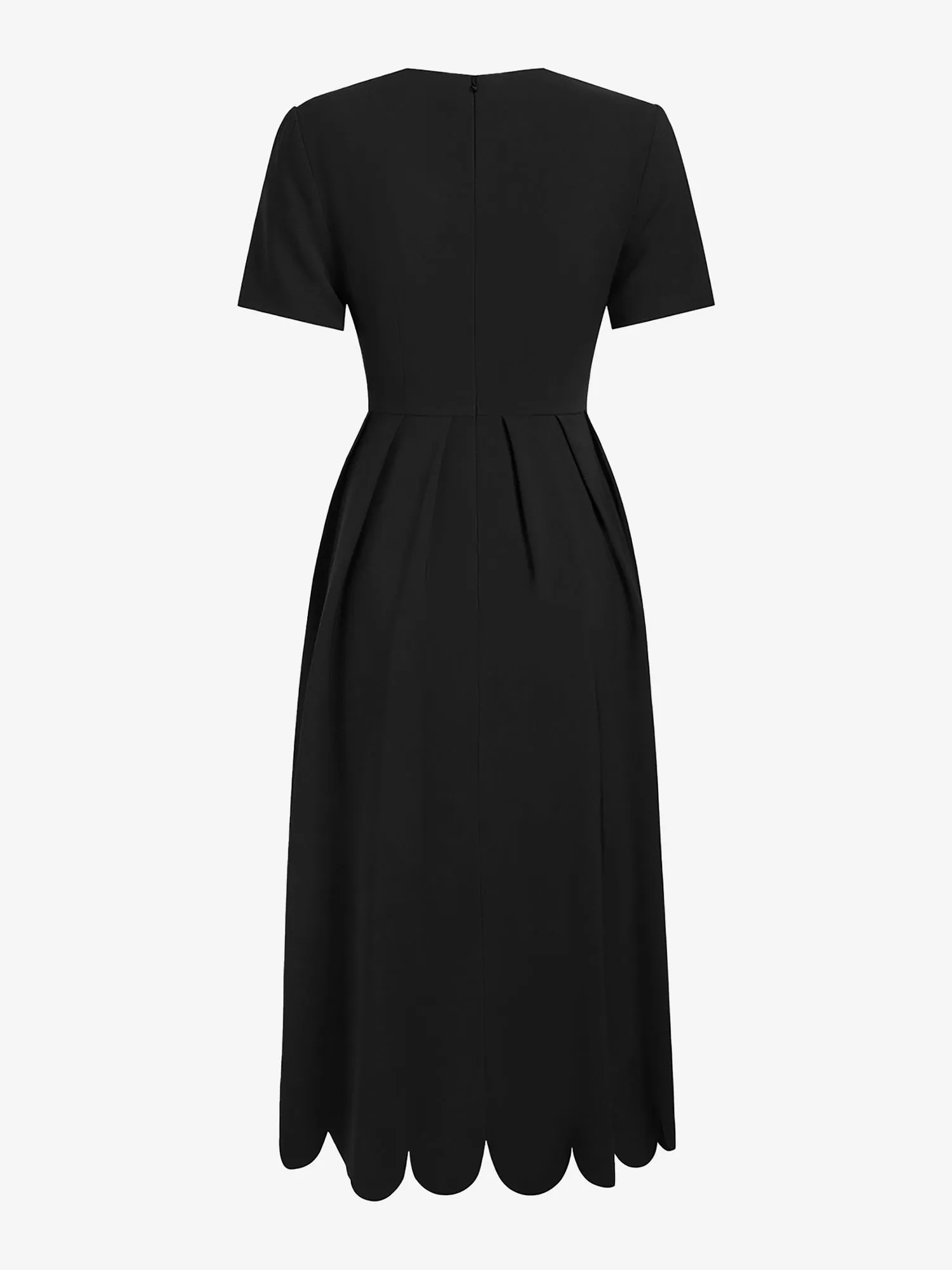 Solid Color Short Sleeves Midi A-Line Dress sold by Allegra K product image thumbnail 3