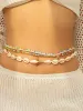 Bohemian Holiday Style Shell Beaded Waist Chain Body Chain sold by Allegra K