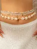 Bohemian Holiday Style Shell Beaded Waist Chain Body Chain sold by Allegra K