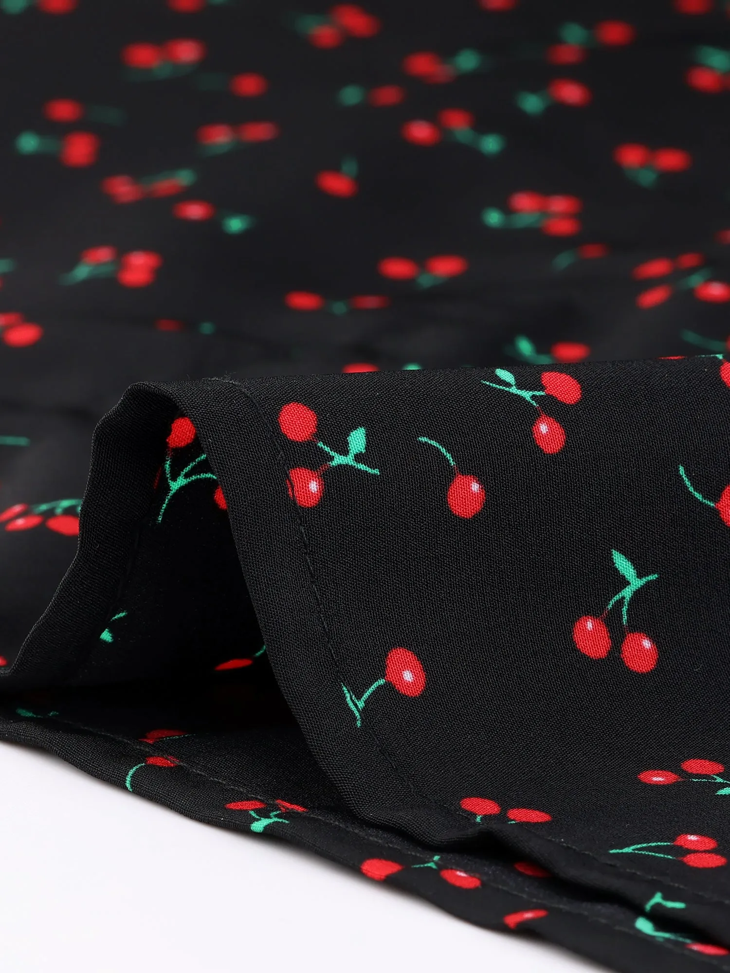 1950s Vintage Halter Neck Casual Cherry Print Midi Swing Dress sold by Allegra K product image thumbnail 4