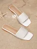 Faux Pearl Rhinestone Square Toe Flats sold by Allegra K
