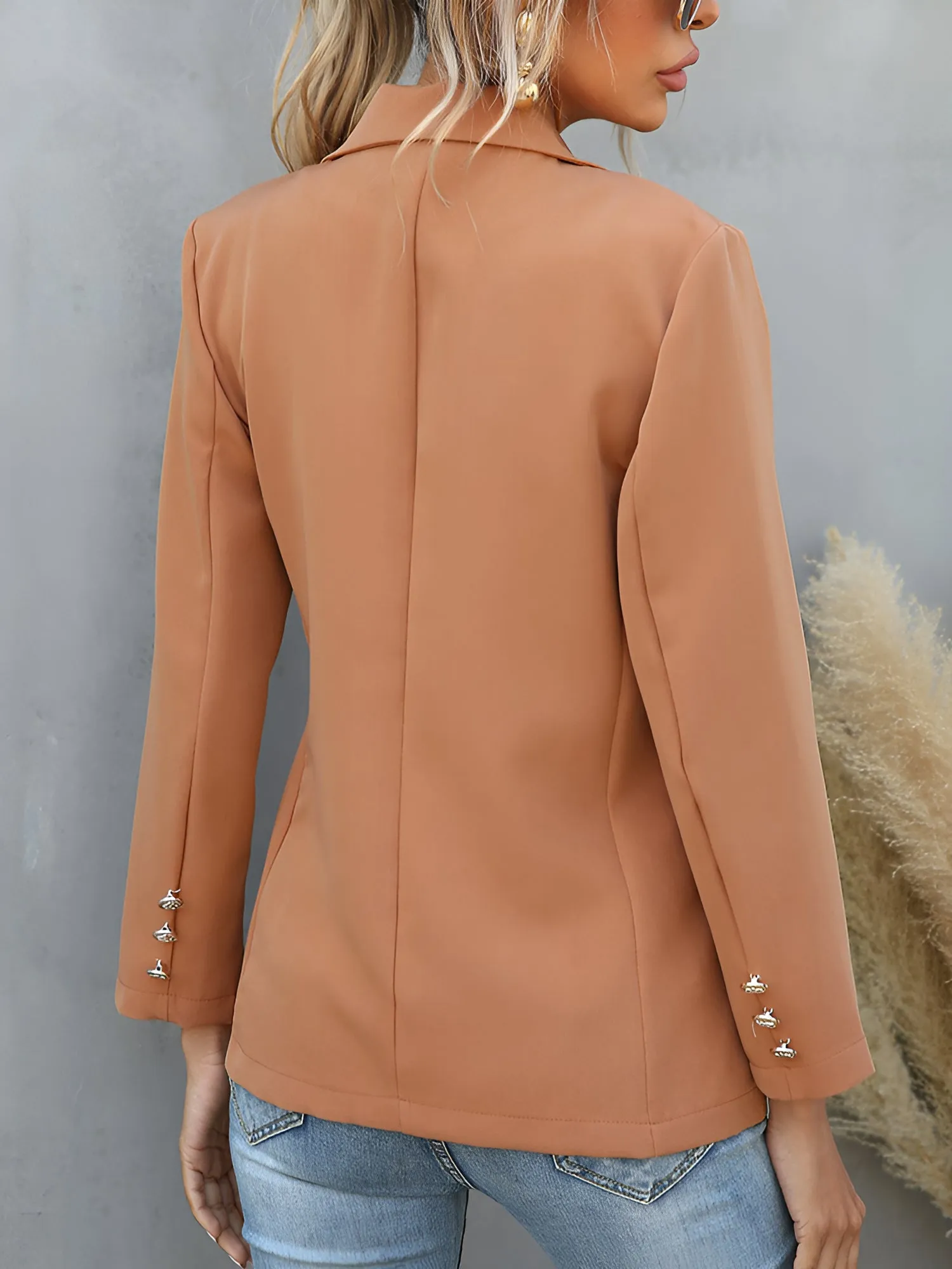 Notched Lapel Buttoned Long Sleeves Blazer sold by Allegra K product image thumbnail 2