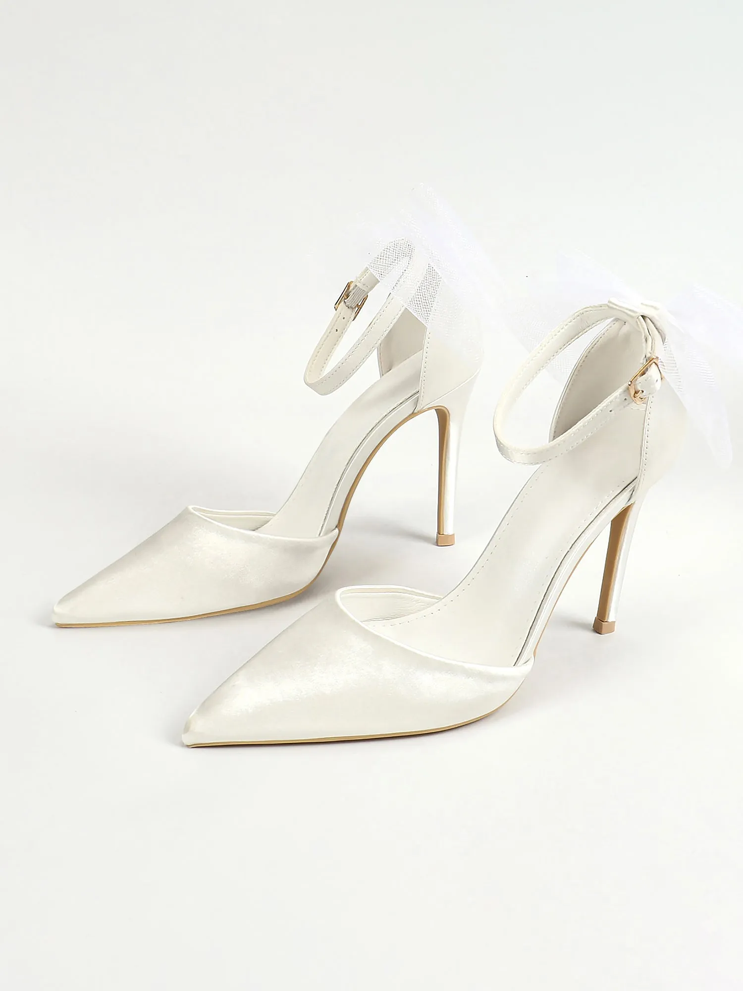 Mesh Back Bow Pointed Toe Stiletto High Heel Pumps sold by Allegra K