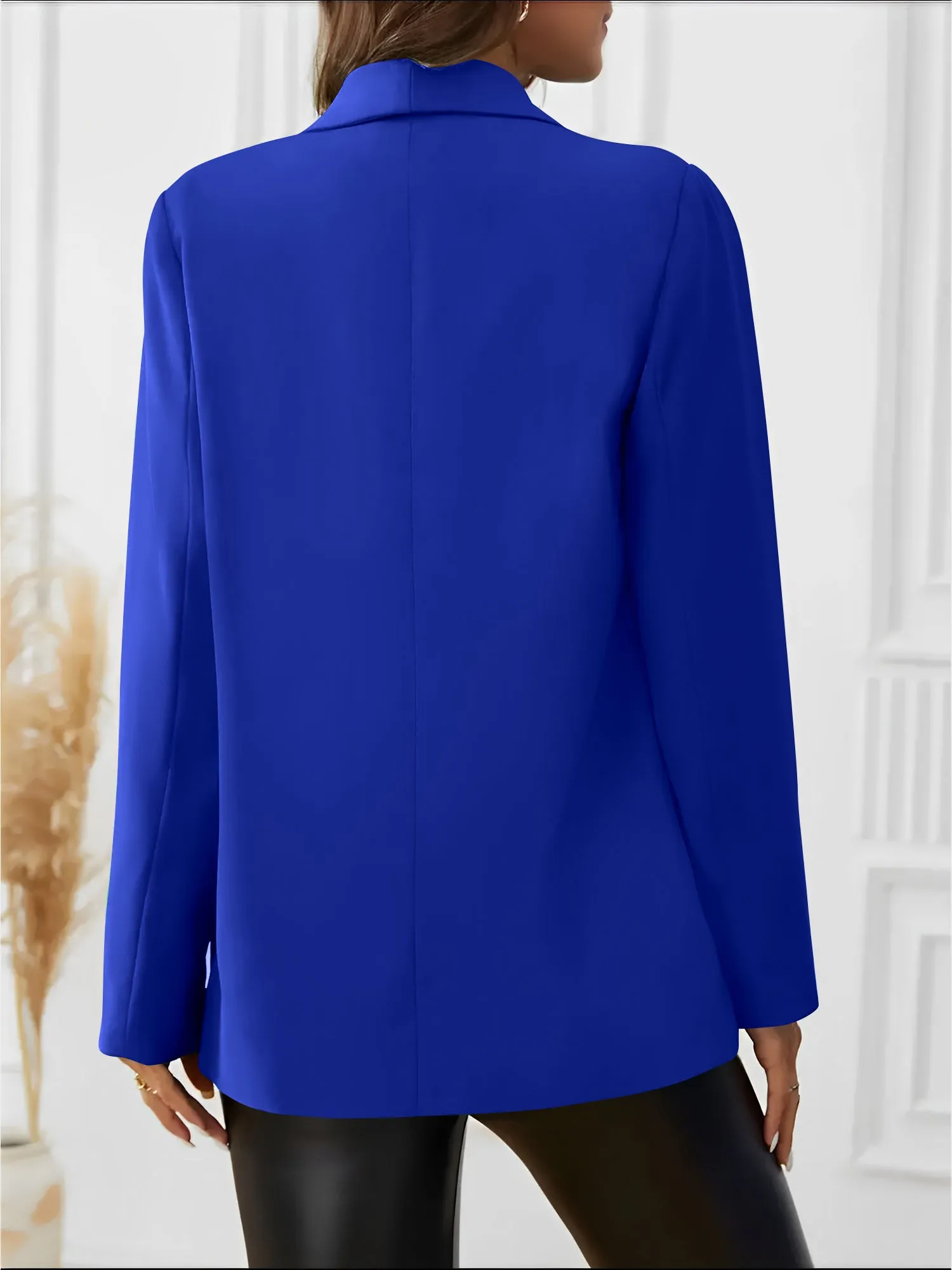 Solid Color Shawl Collar Long Sleeves Open Front Blazer sold by Allegra K product image thumbnail 3