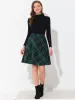 Plaid Tartan Vintage Elastic Waist Knee Length A-Line Skirt sold by Allegra K