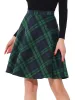 Plaid Tartan Vintage Elastic Waist Knee Length A-Line Skirt sold by Allegra K