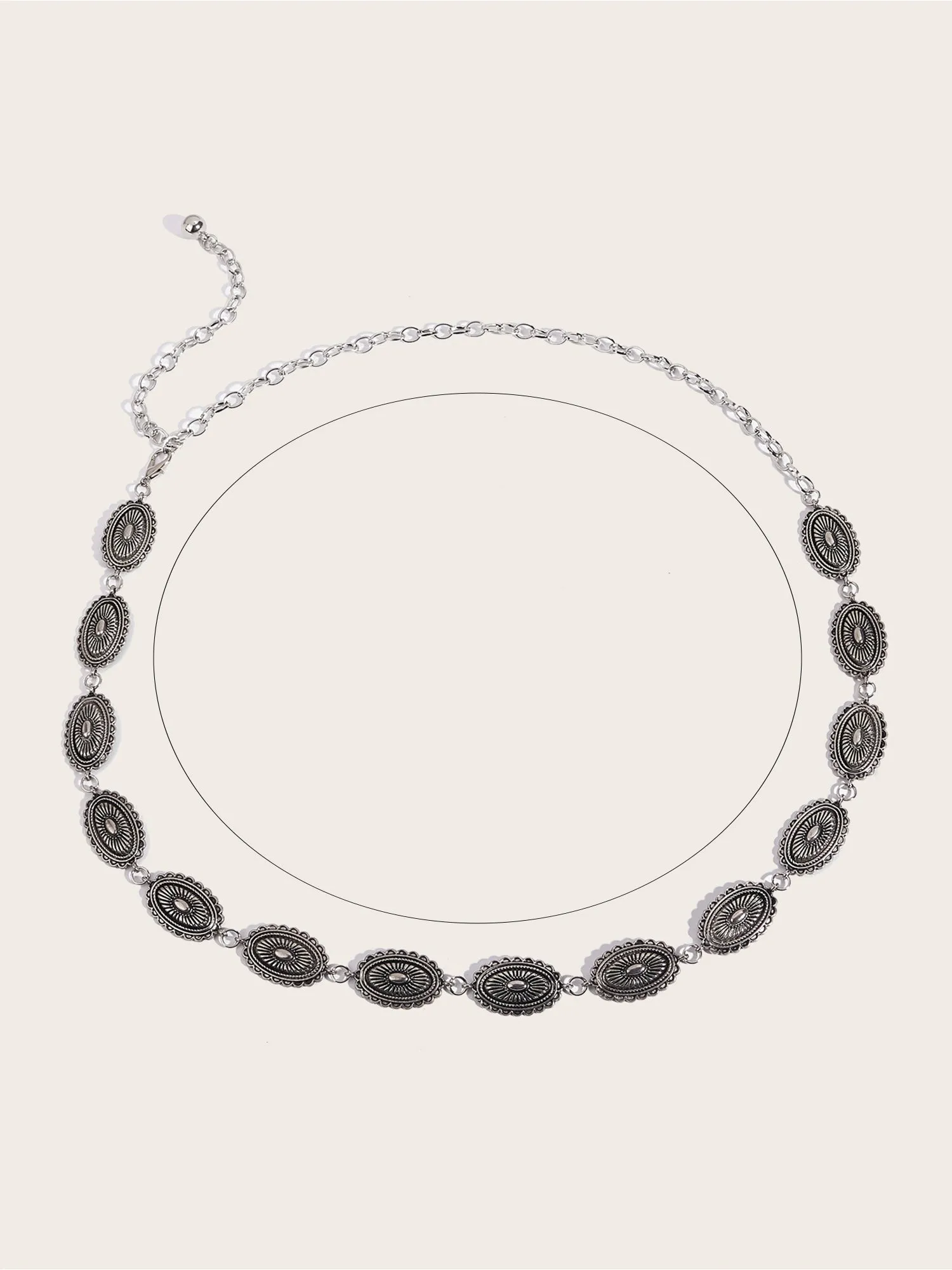 Women's Oval Shape Decorative Chain Belt sold by Allegra K product image thumbnail 2