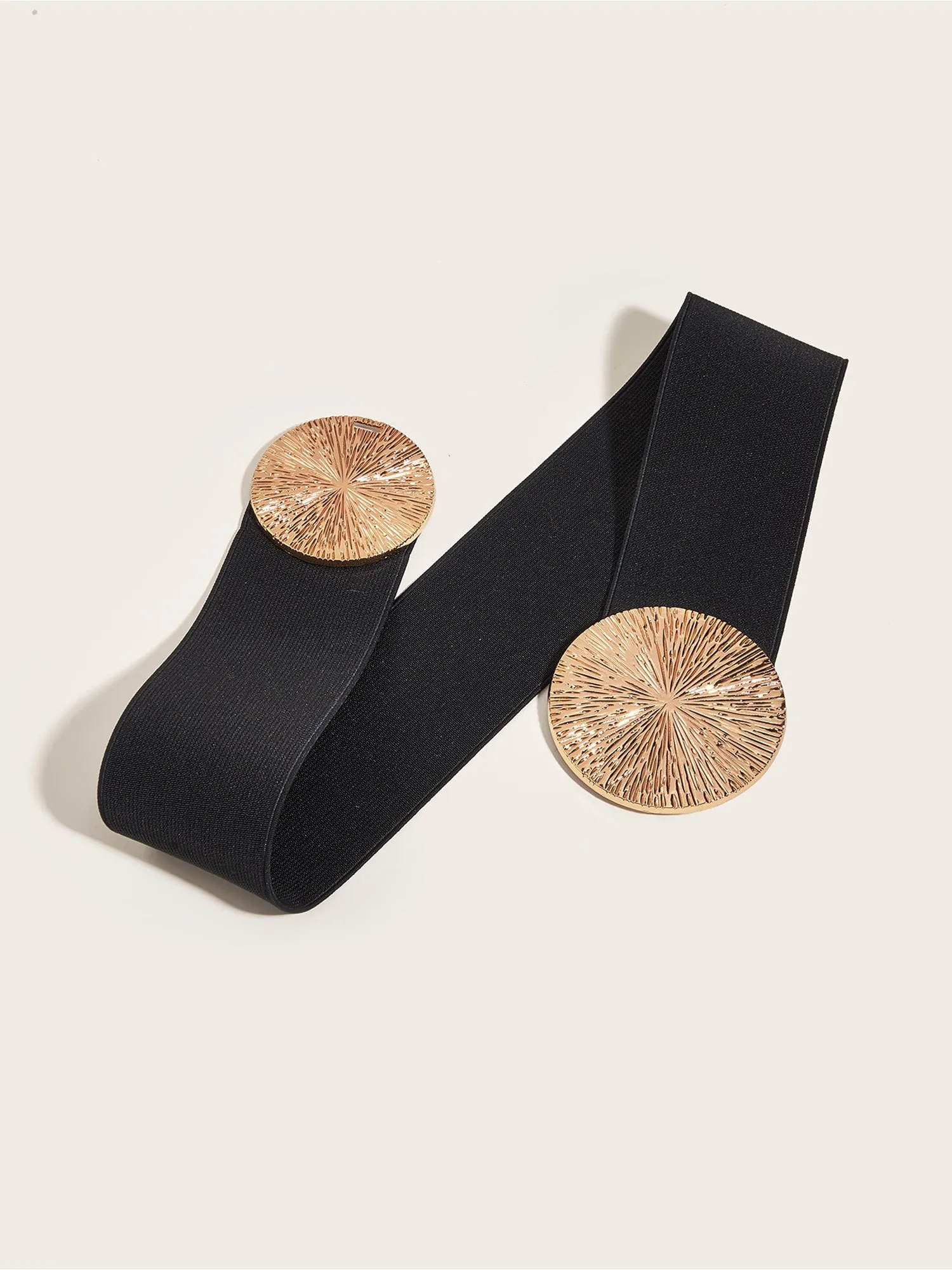 Women's Round Metal Wide Elastic Waistband Belt sold by Allegra K product image thumbnail 3