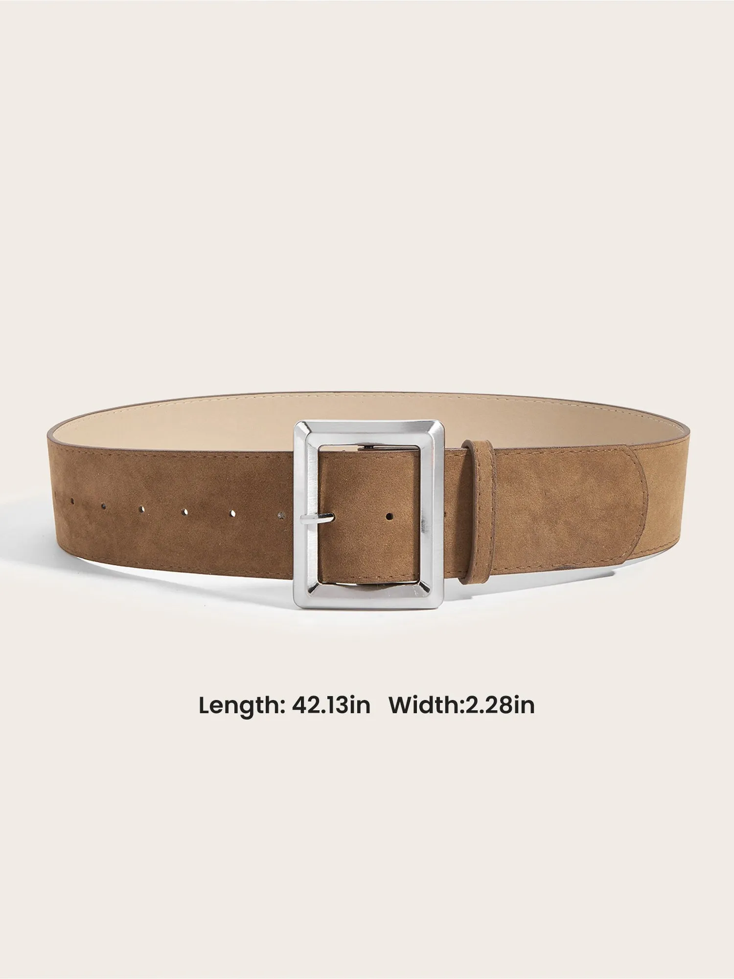 Women's Solid Color Faux Suede Buckle Belt sold by Allegra K product image thumbnail 5