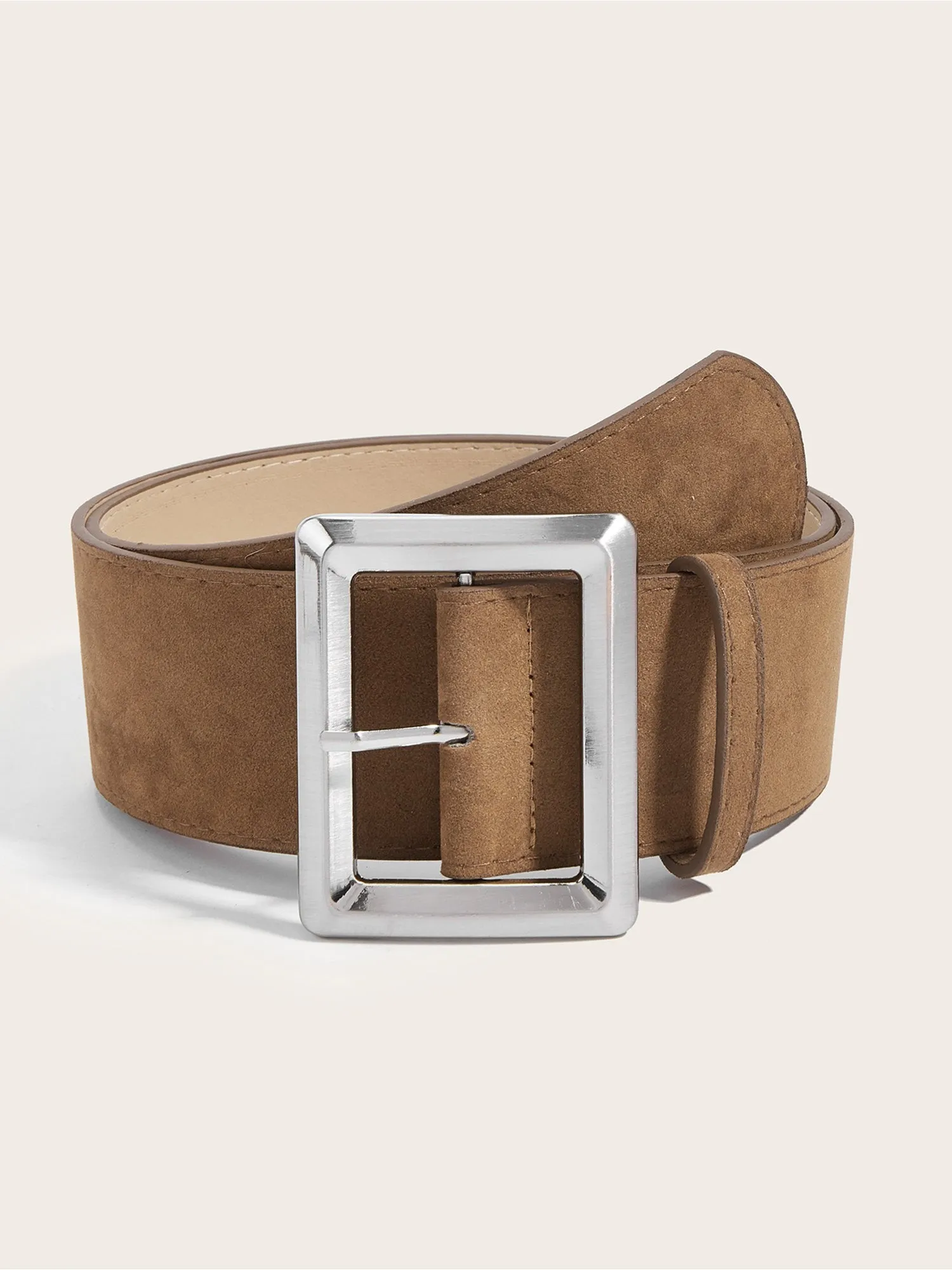 Women's Solid Color Faux Suede Buckle Belt sold by Allegra K product image thumbnail 2