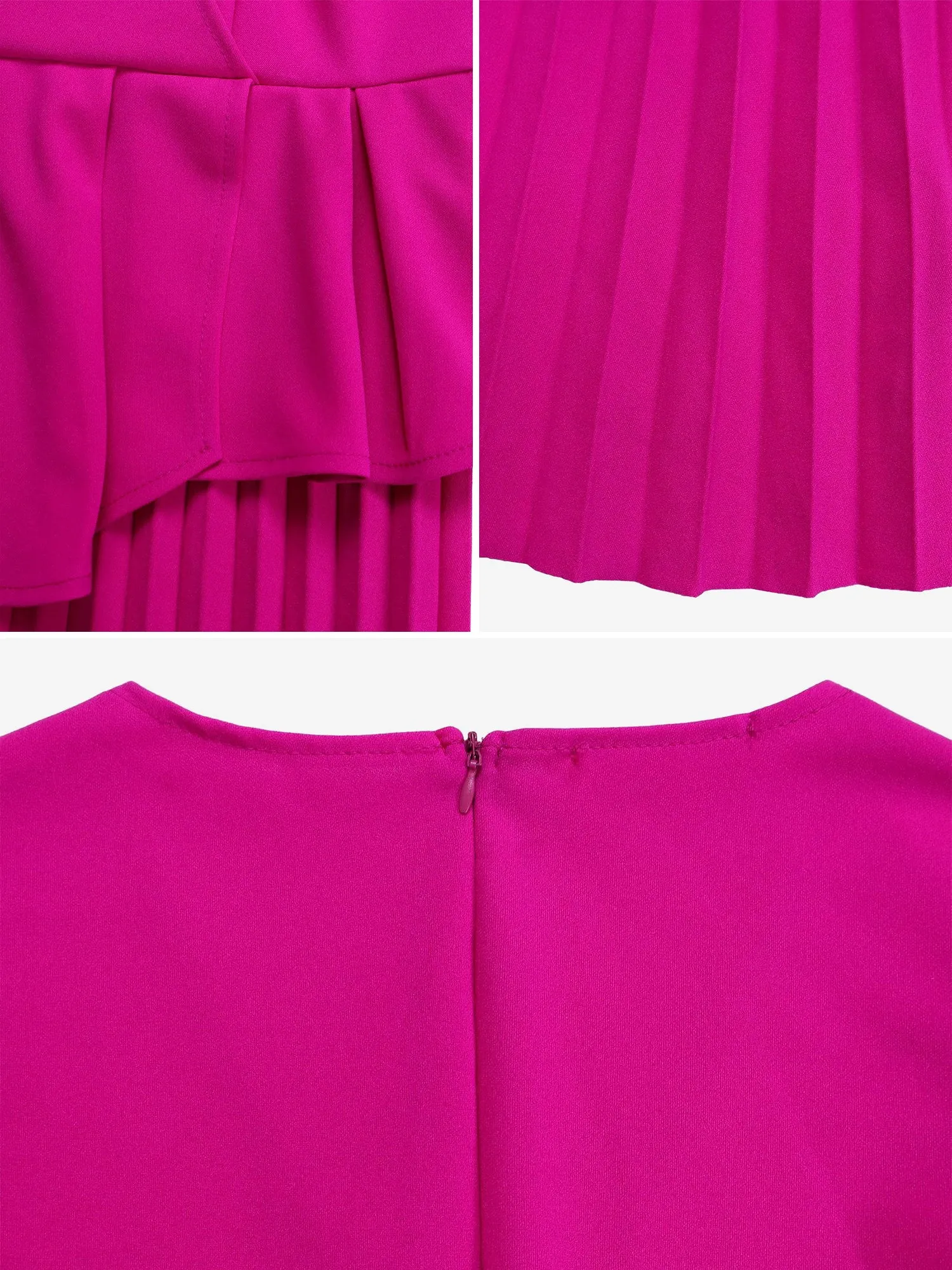 V Neck Short Sleeves Belted Pleated Midi Work Dress sold by Allegra K product image thumbnail 5