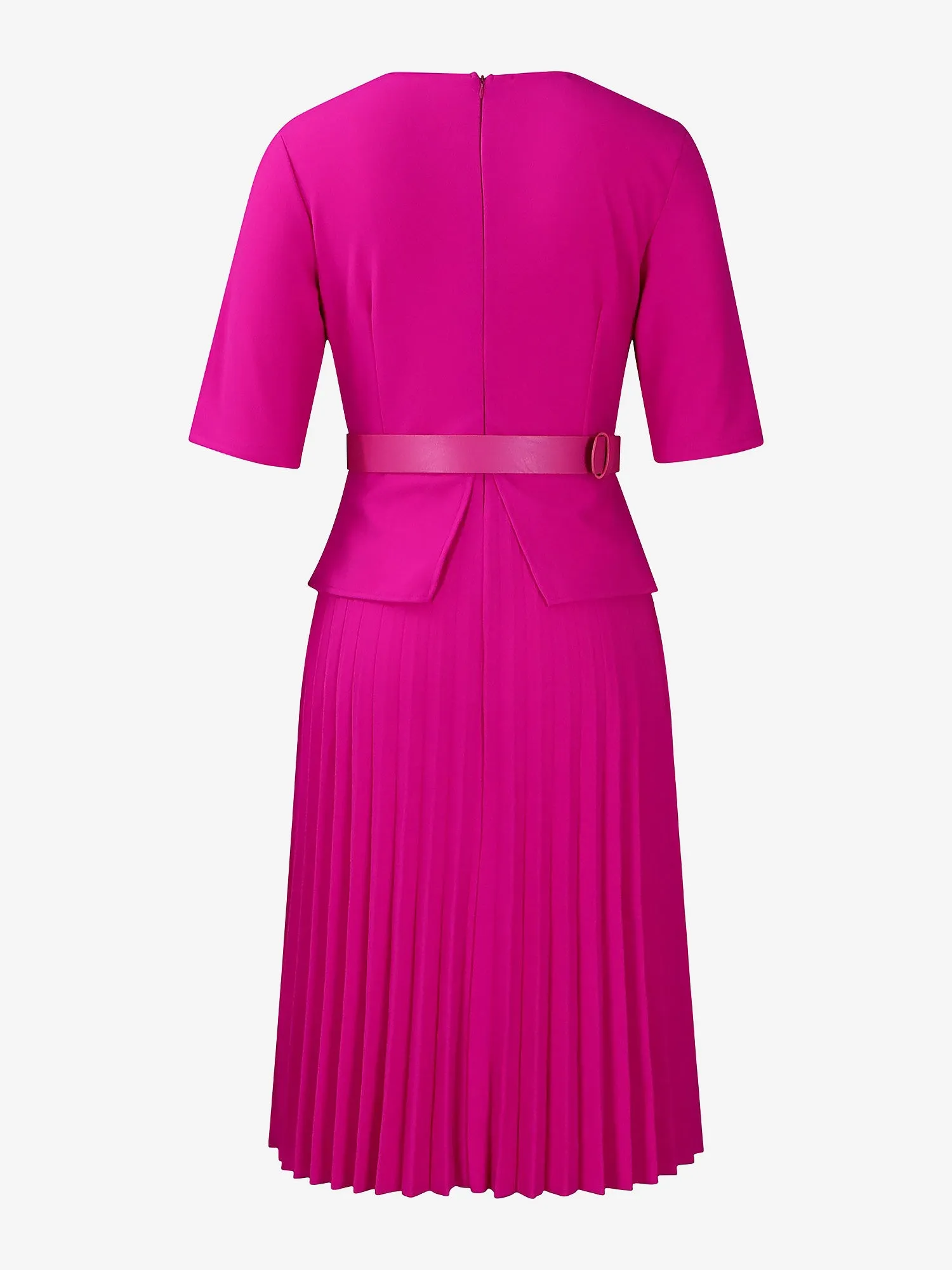 V Neck Short Sleeves Belted Pleated Midi Work Dress sold by Allegra K product image thumbnail 3