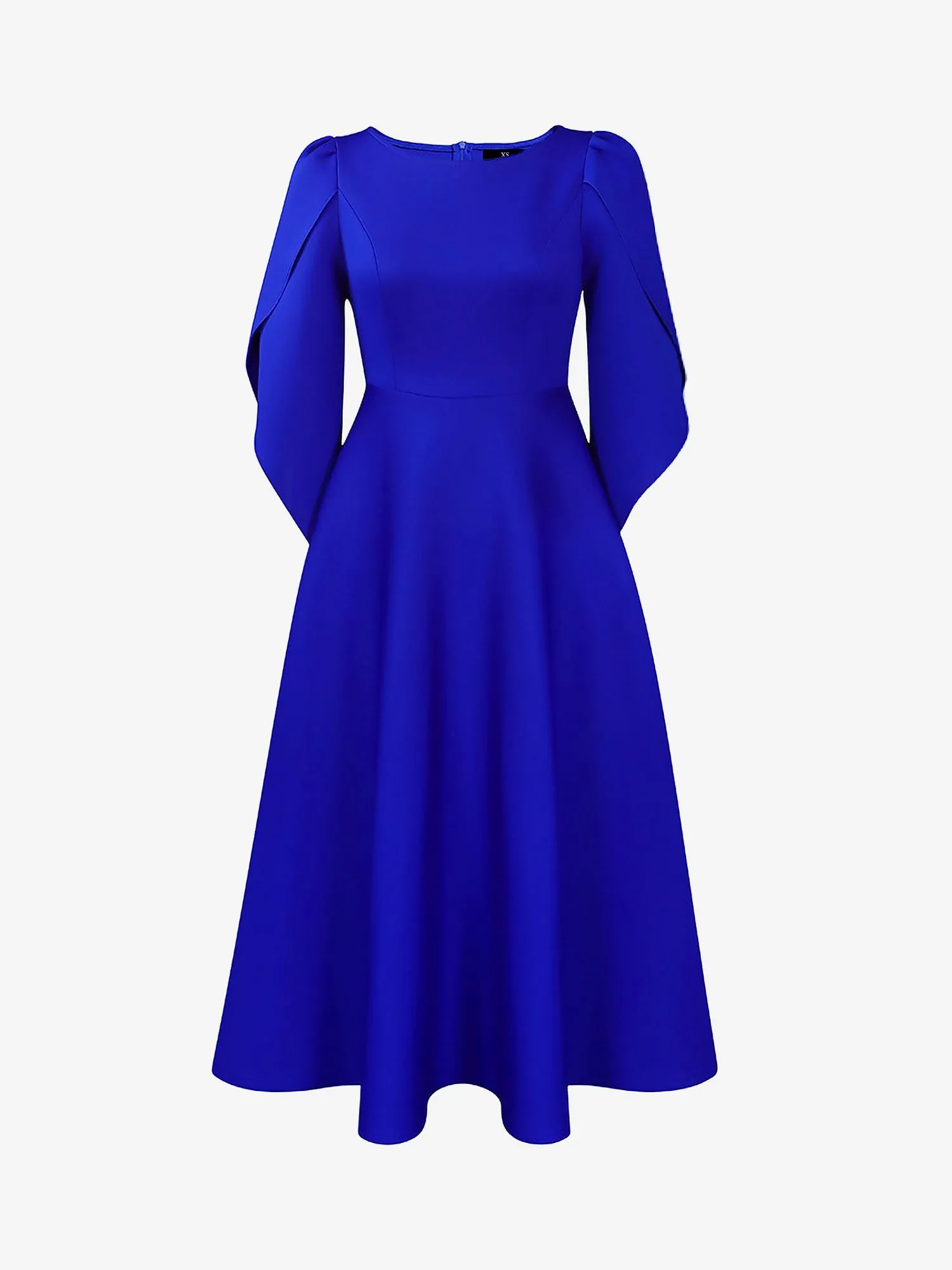 Round Neck Puff 3/4 Sleeves A-Line Midi Dress sold by Allegra K product image thumbnail 2