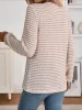 Button Notch Neck Striped Long Sleeves Knit Blouse sold by Allegra K