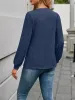 Casual V Neck Solid Color Long Sleeves Blouse sold by Allegra K
