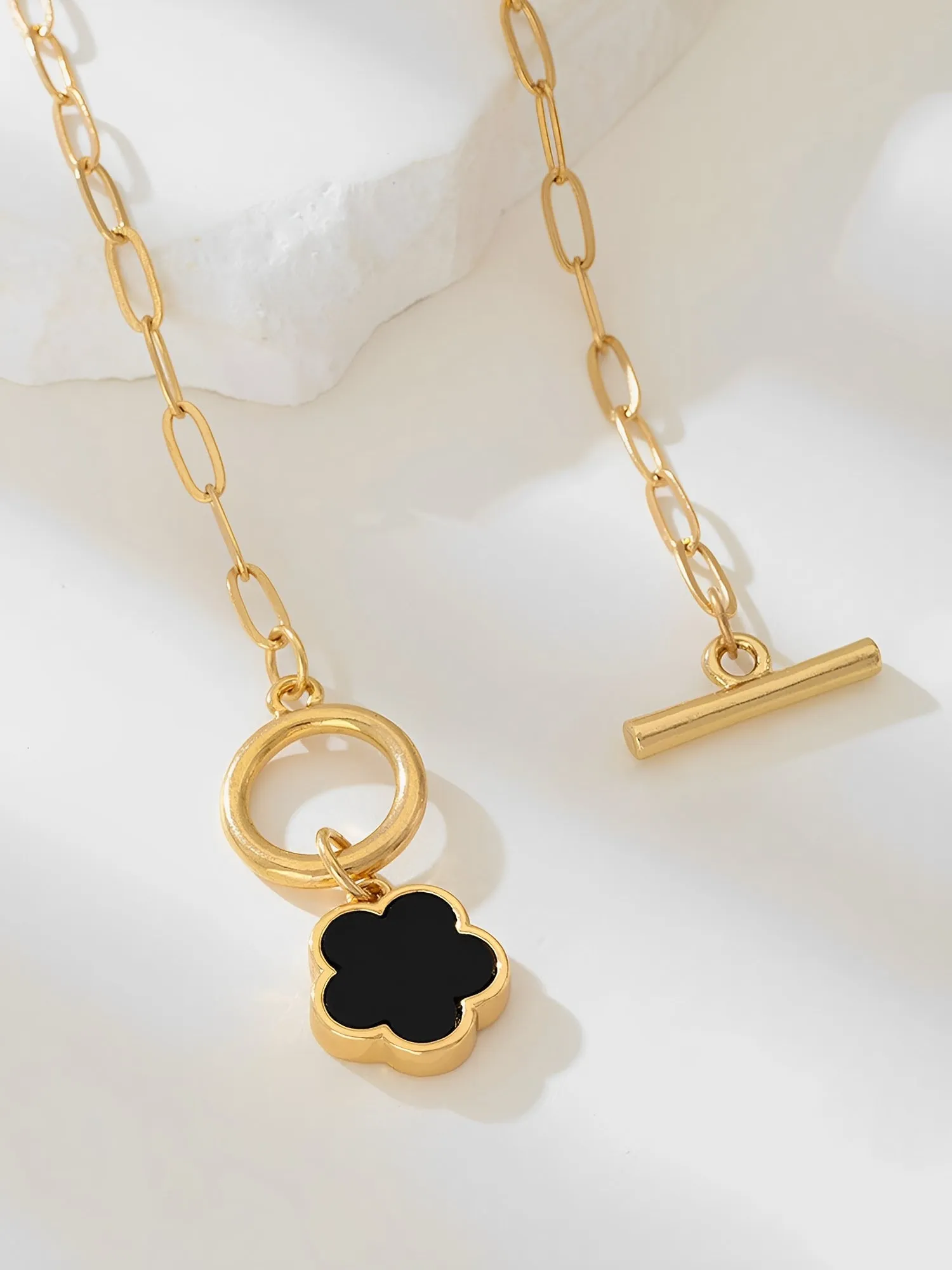 Flower Pendant OT Buckle Alloy Necklace sold by Allegra K product image thumbnail 4