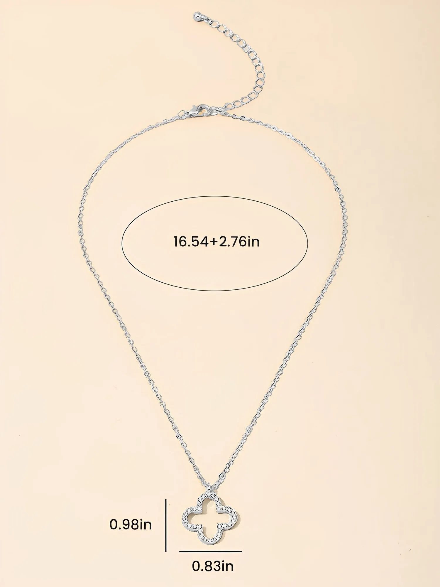 Four Leaf Clover Pendant Alloy Necklace sold by Allegra K product image thumbnail 4