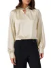 Long Sleeve Ruched Business Casual Satin Blouse sold by Allegra K