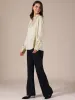 Long Sleeve Ruched Business Casual Satin Blouse sold by Allegra K